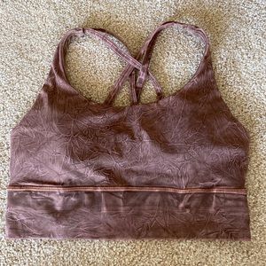 LULULEMON Energy Bra Long Line Nulux Wash B-D cup Brown size 6